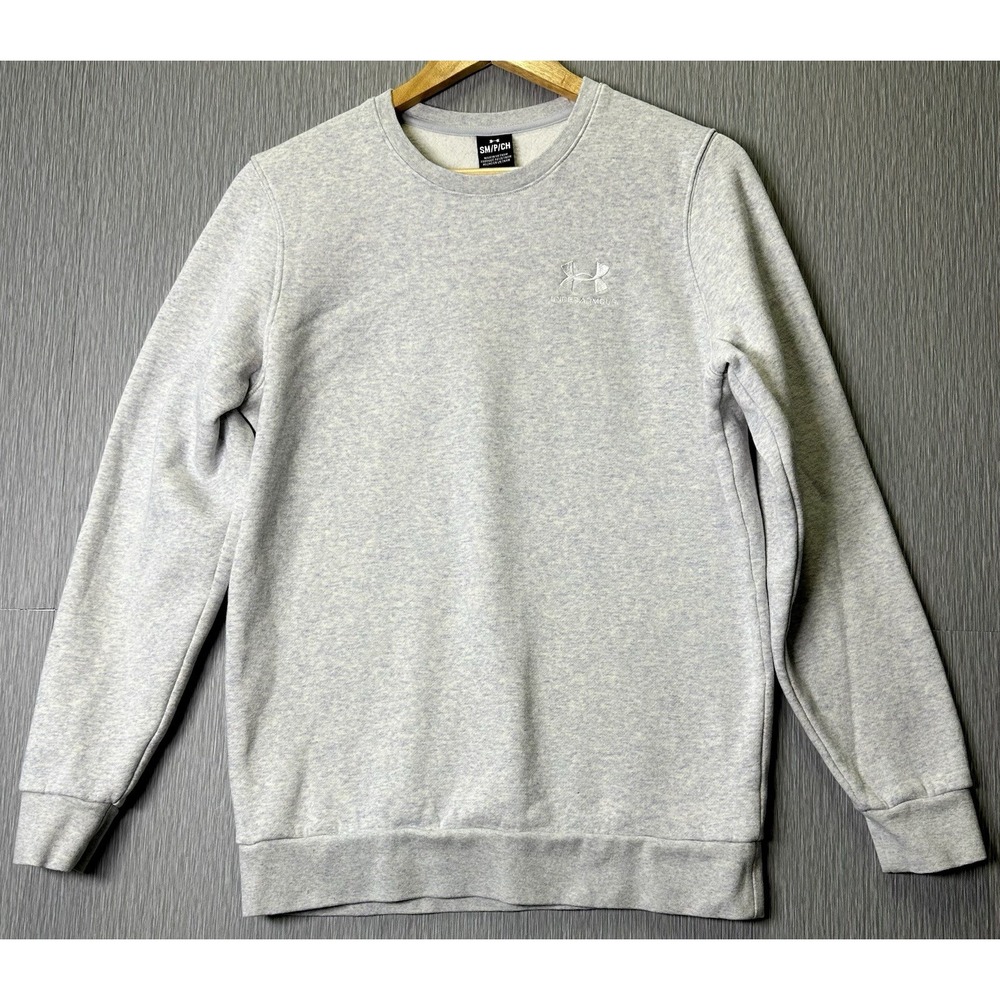 Under Armour Sweatshirt Fleece Crew Women's Size Small Light Blue/Gray